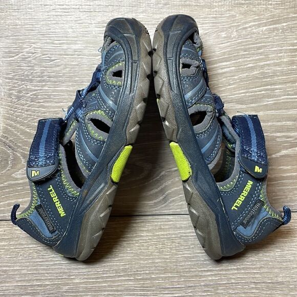 Merrell Hydro Hiker Toddler Boy Sz 12M Blue Leather Neon Green Sandal MC53375 - Picture 10 of 10